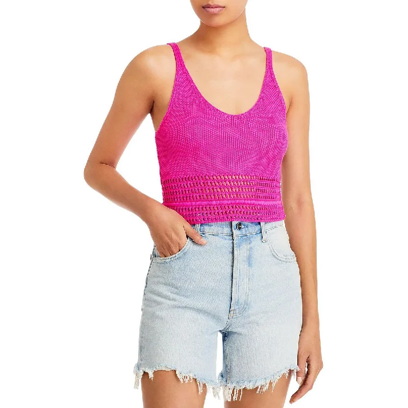 Overstock Sale Aqua Womens Pointelle Scoop-Neck Tank Top