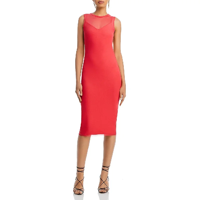 Limited Stock Aqua Womens Sheer Knee-Length Bodycon Dress