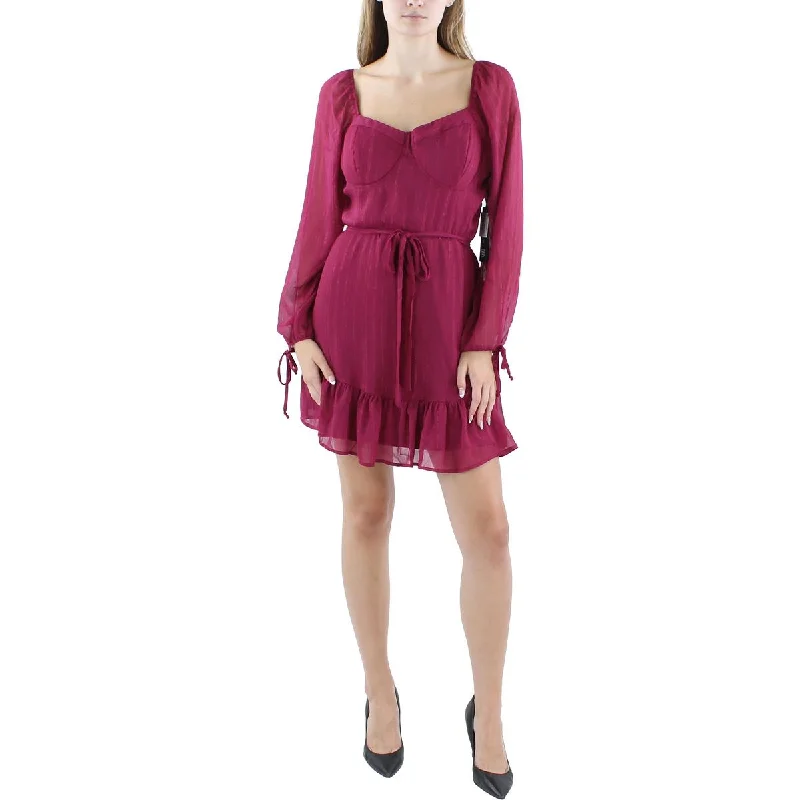 Final Markdown As U Wish Womens Metallic Short Mini Dress