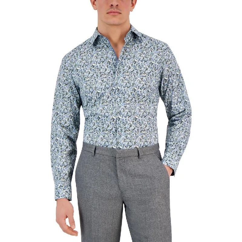 Don't Wait Bar III Mens   Floral Print Cotton Button-Down Shirt