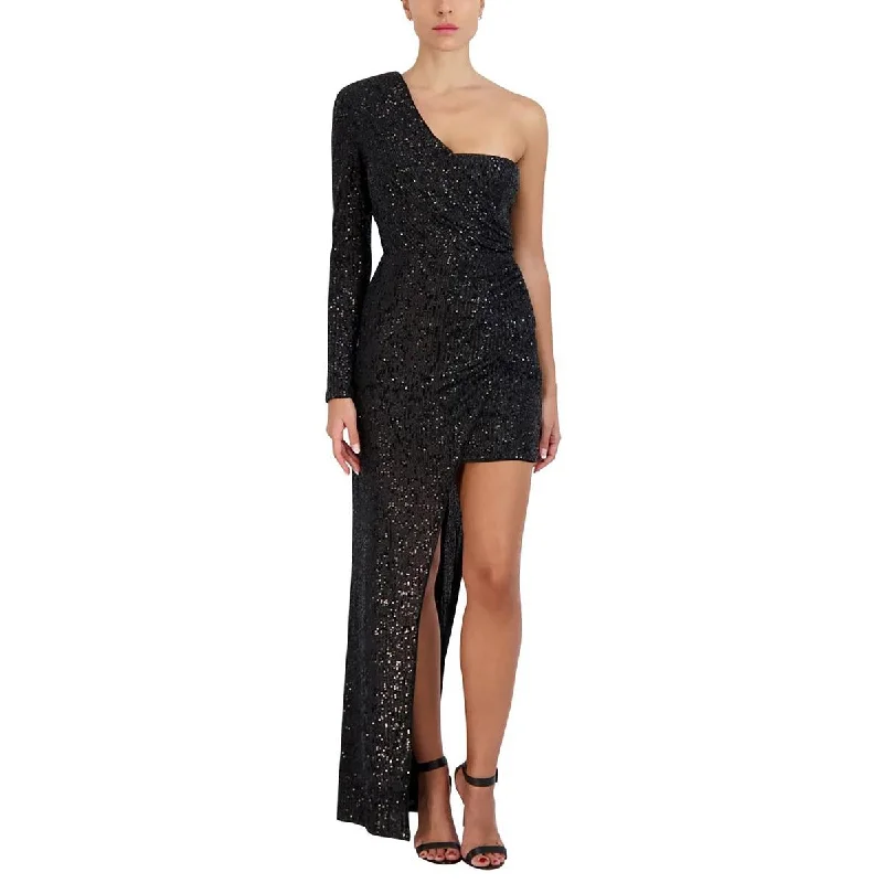 Discount Deals BCBGMAXAZRIA Womens Asymmetric Long Evening Dress