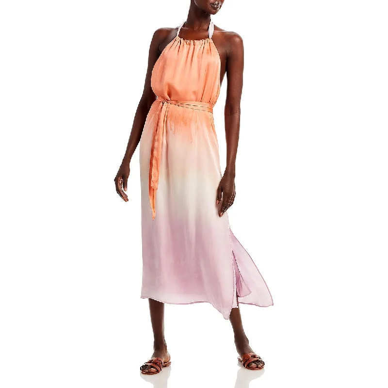 Final Markdown Bella Dahl Womens Ombre Tie-Waist Halter Dress