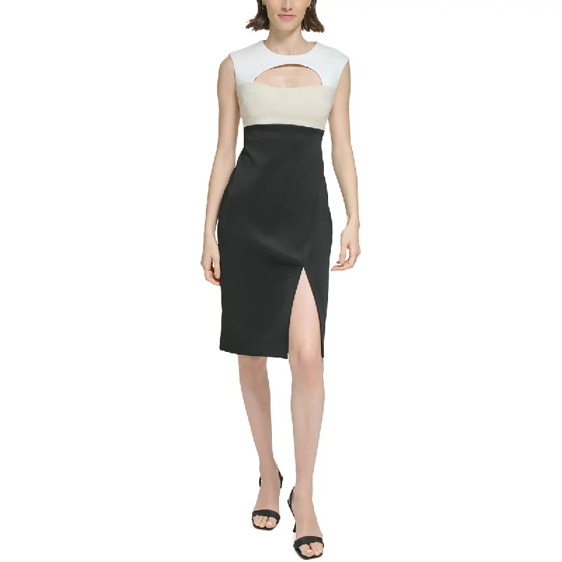 Best Seller Calvin Klein Womens Cut-Out Colorblock Sheath Dress