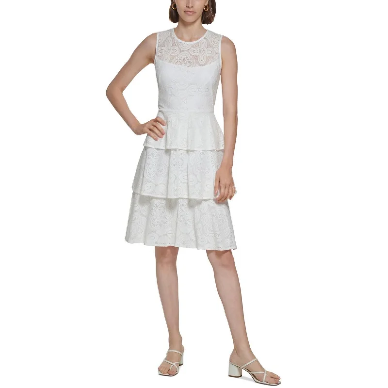 Must-Have Deals Calvin Klein Womens Tiered Short Fit & Flare Dress