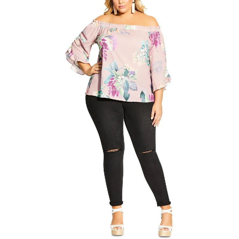 New Deals City Chic Womens Butterfly Sleeve Stretch Off The Shoulder
