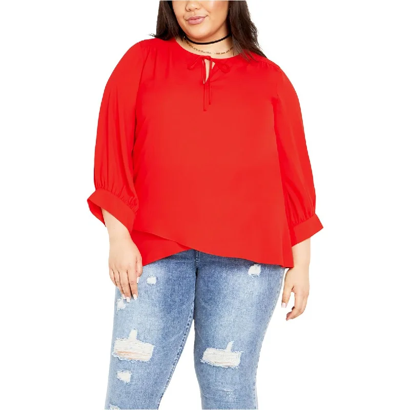 Lowest Price City Chic Womens Monica Hi-Low Polyester Blouse