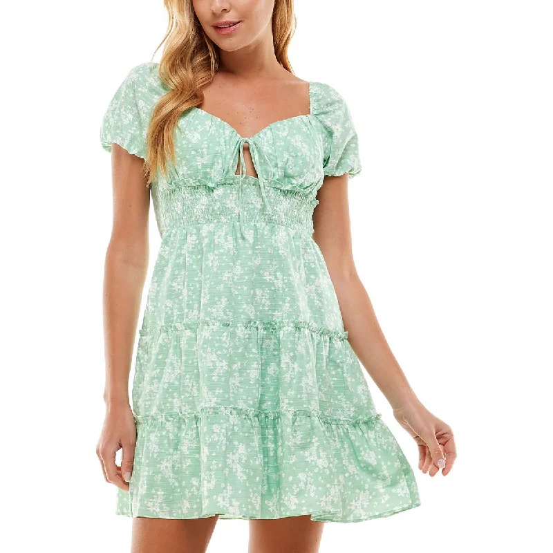 Special Promotion City Studios Womens Juniors Cotton Printed Fit & Flare Dress