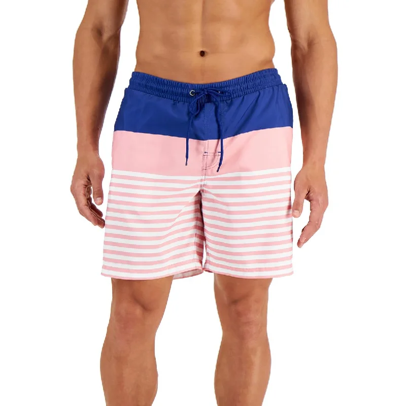 Clearance Sale Club Room Mens Colorblock Pockets Swim Trunks