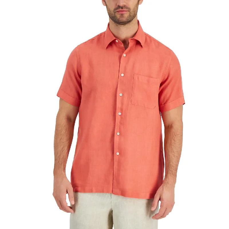 Major Savings Club Room Mens Linen Collared Button-Down Shirt