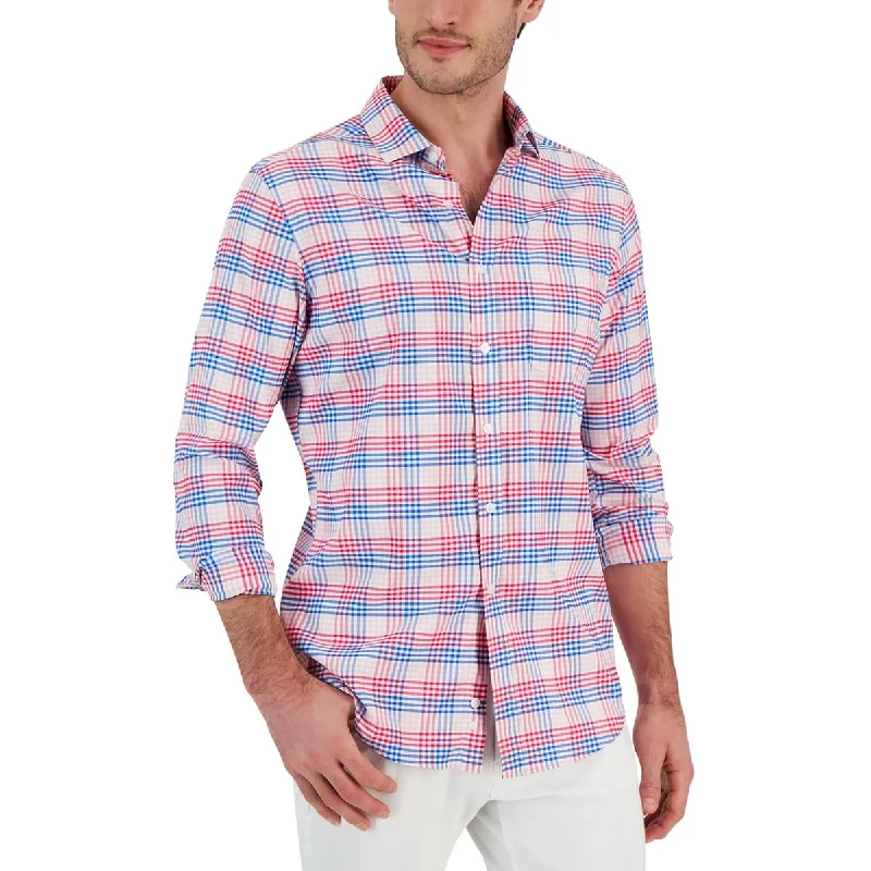 Today's Special Club Room Mens Malia Plaid Woven Button-Down Shirt