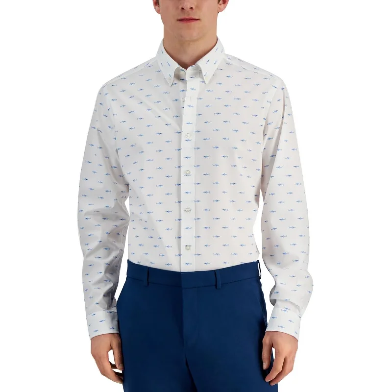 Low Prices Club Room Mens    Printed Slim Fit Button-Down Shirt