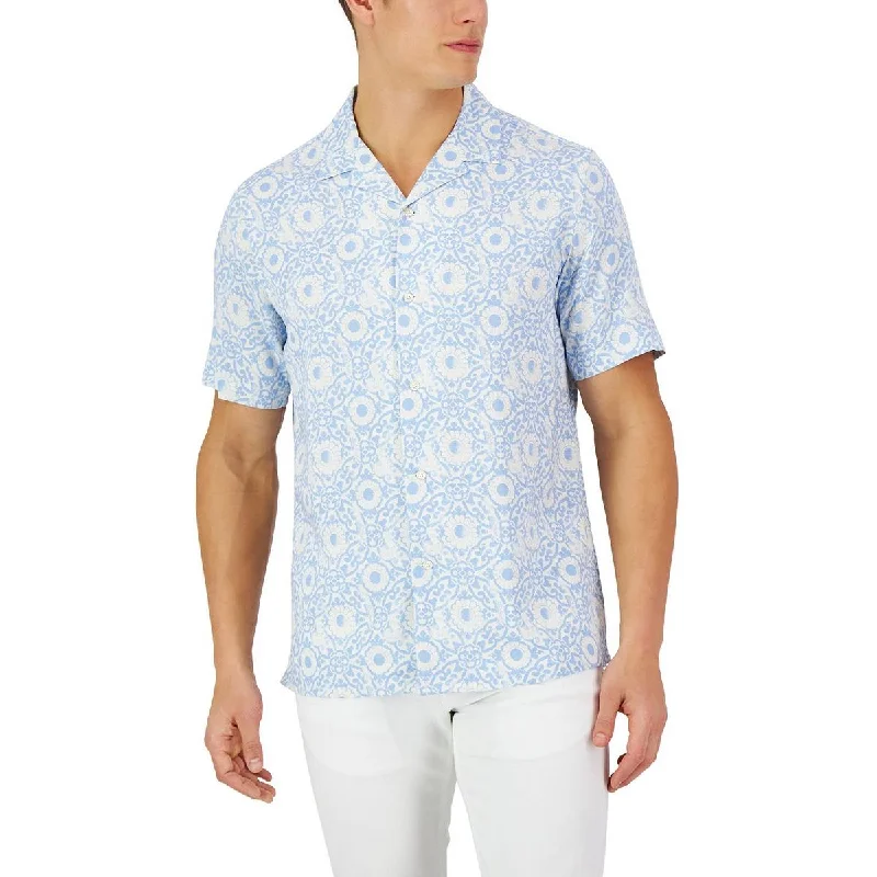 Today's Special Club Room Mens Silk Floral Button-Down Shirt