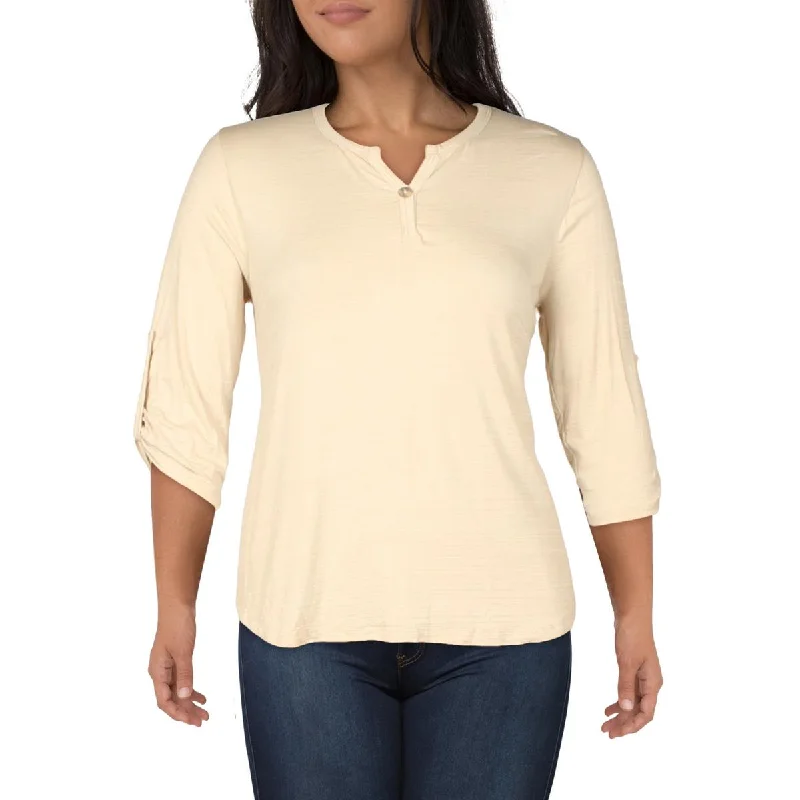 Exclusive Savings Coin 1804 Womens Plus Slub Knit Blouse