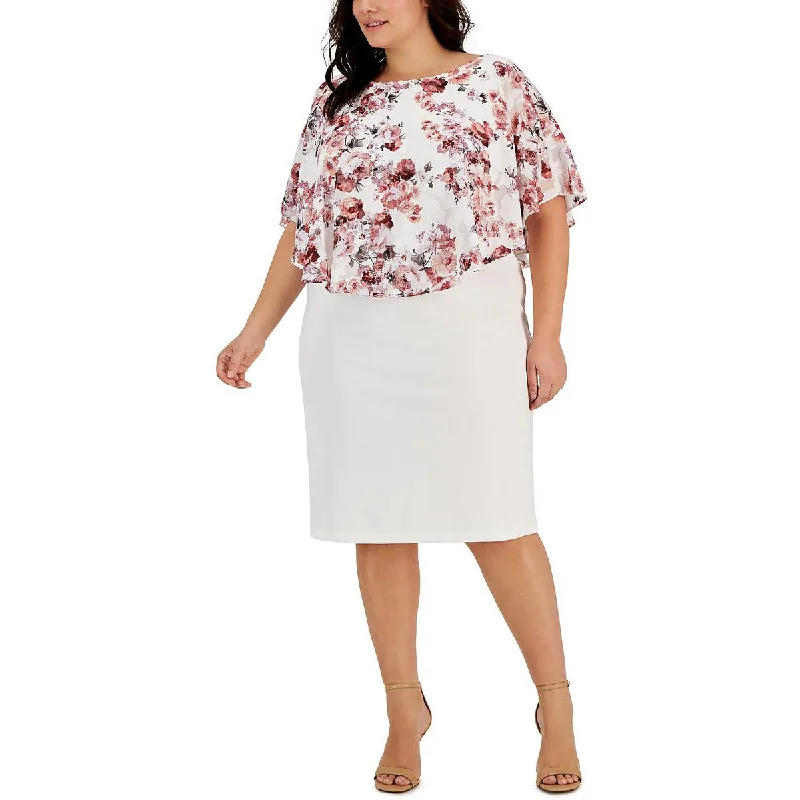 Seasonal Sale Connected Apparel Womens Plus Semi-Formal Midi Sheath Dress