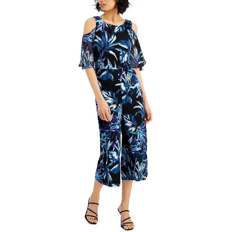 Limited Time Connected Apparel Womens Printed Wide-Leg Jumpsuit