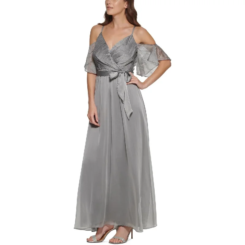 Great Deals DKNY Womens Chiffon Cold Shoulder Evening Dress