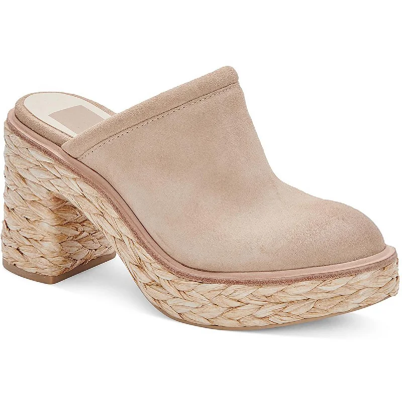 Don’t Miss Out Dolce Vita Womens Camdin Raffia Block Heel Slip-On Clogs
