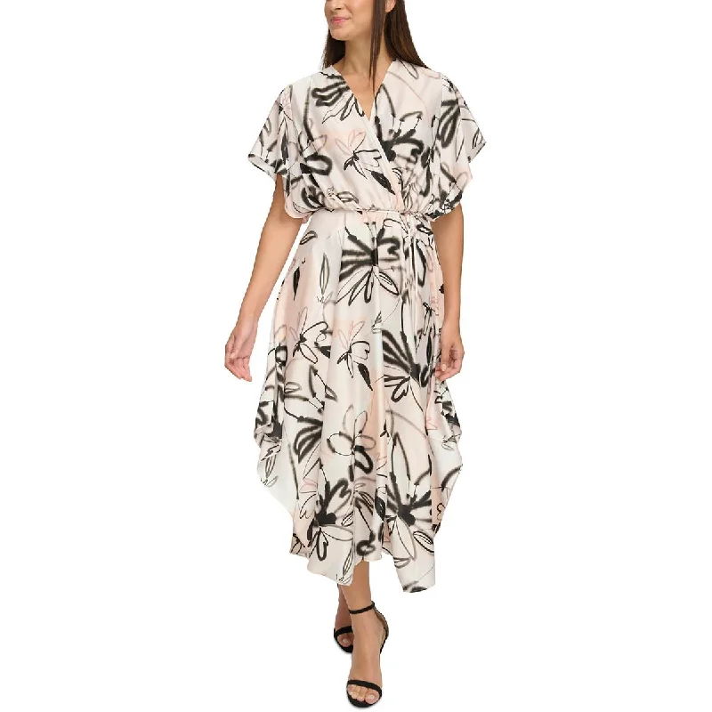 The Best Prices Donna Karan Womens Belted Midi Wrap Dress
