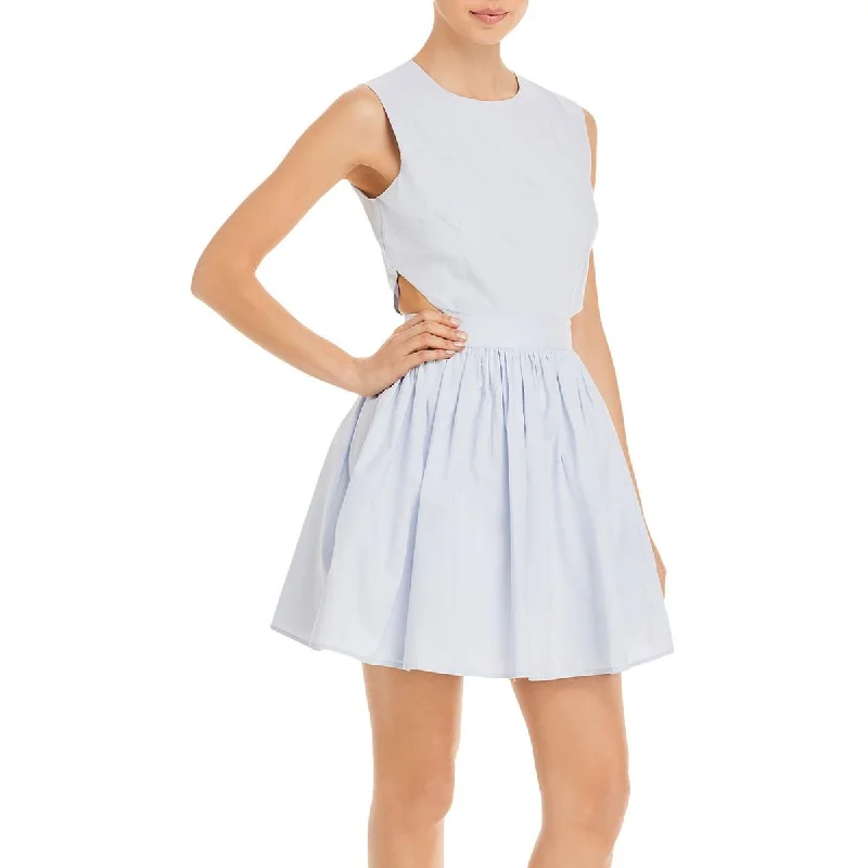 Lowest Price French Connection Womens Adelade Organic Cotton Cut-Out Fit & Flare Dress