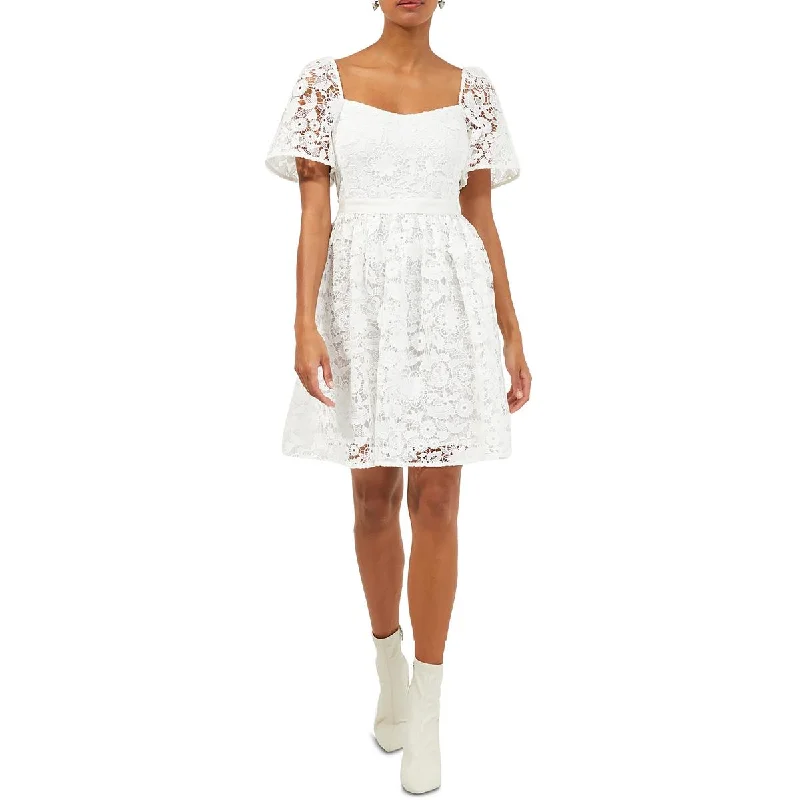 Massive Deals French Connection Womens Cellila Cabello Lace Short Mini Dress