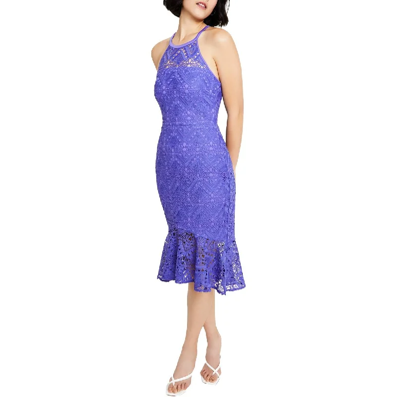 Crazy Deals Guess Womens Flounce-Hem Midi Halter Dress