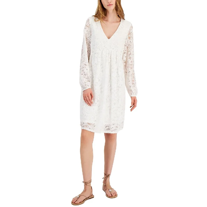 Act Now INC Womens Lace V Neck Shift Dress
