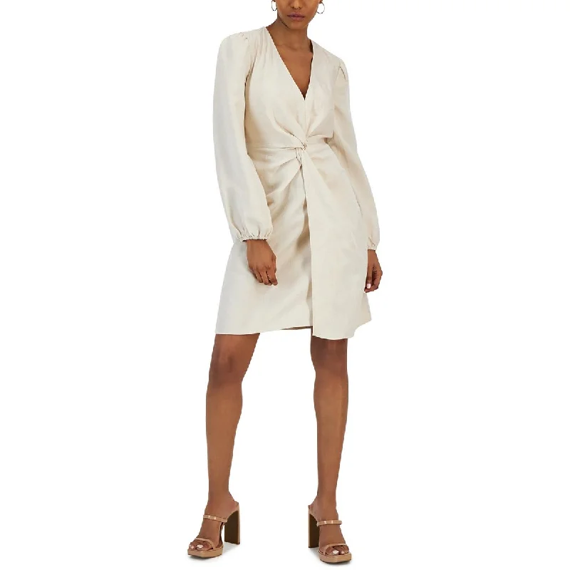 Limited Time Offer INC Womens Metallic Linen Mini Dress