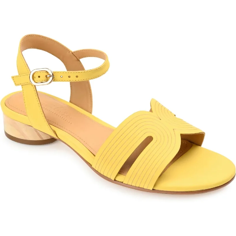Take Advantage Journee Signature Womens Starlee Nubuck Ankle Strap Heels