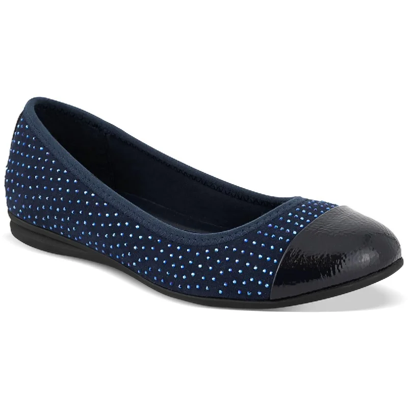 Crazy Deals Karen Scott Womens Ambree Rhinestone Toe Cap Slip On Shoes