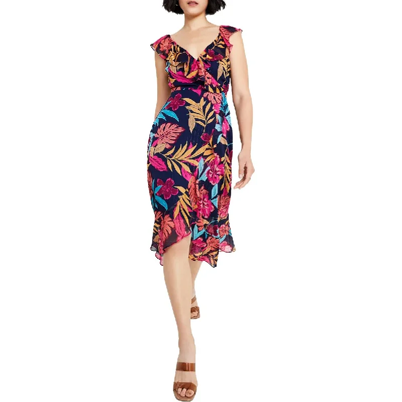 Flash Sale Kensie Dresses Womens Midi Ruffled Midi Dress