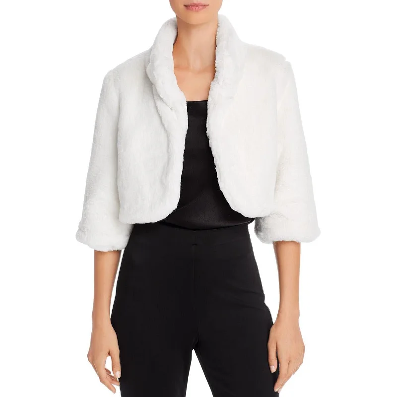 Inventory Reduction Laundry by Shelli Segal Women's Short Faux Fur Open Front Shrug