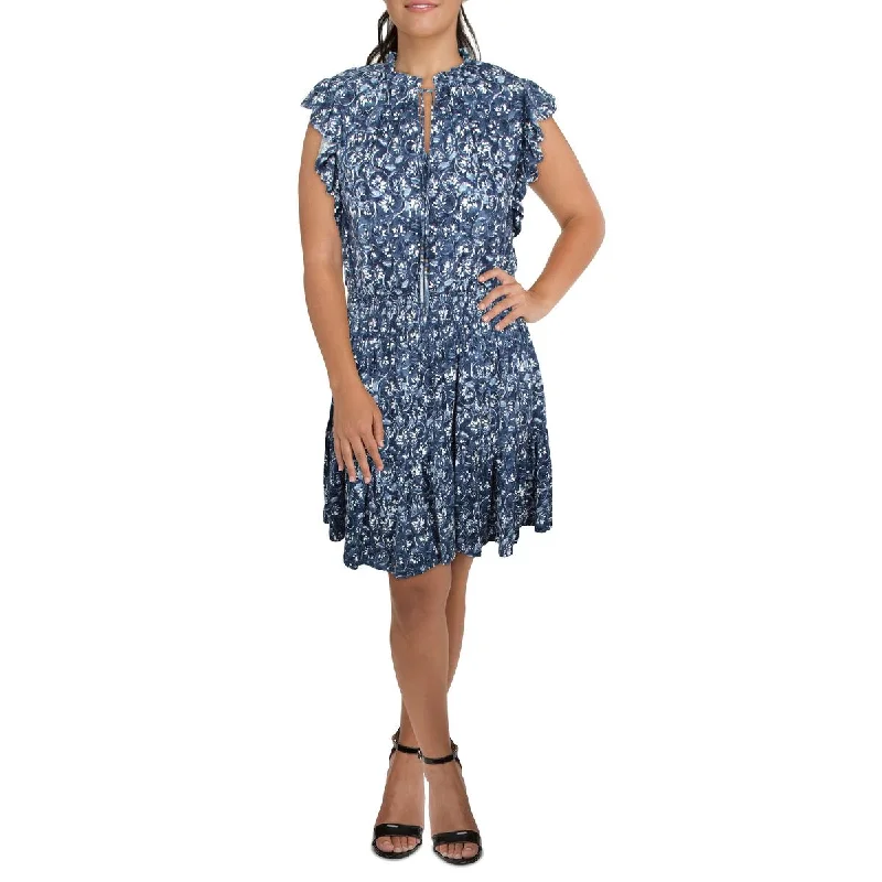 Special Savings Lauren Ralph Lauren Womens Ruffled Midi Fit & Flare Dress