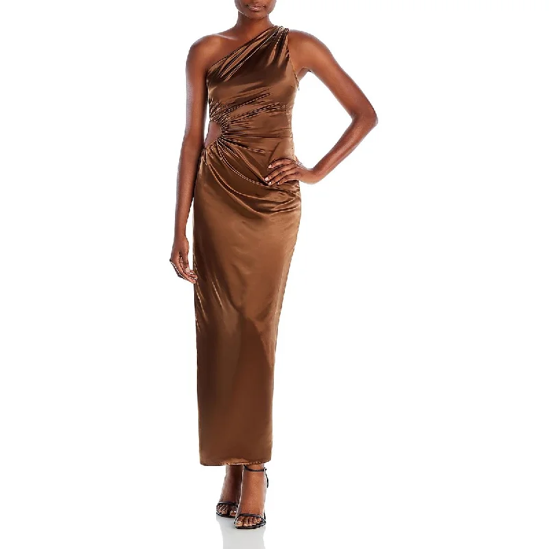Deal Dash Line & Dot Womens Eliza Cut-Out Satin Evening Dress