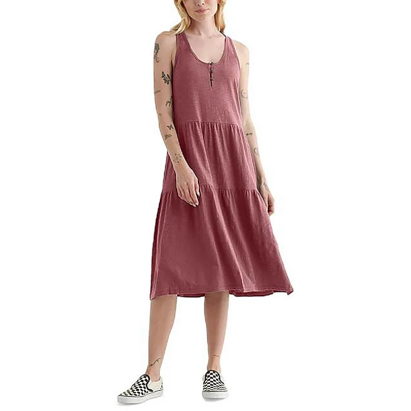 Huge Savings Lucky Brand Womens Tiered Sleeveless Midi Dress