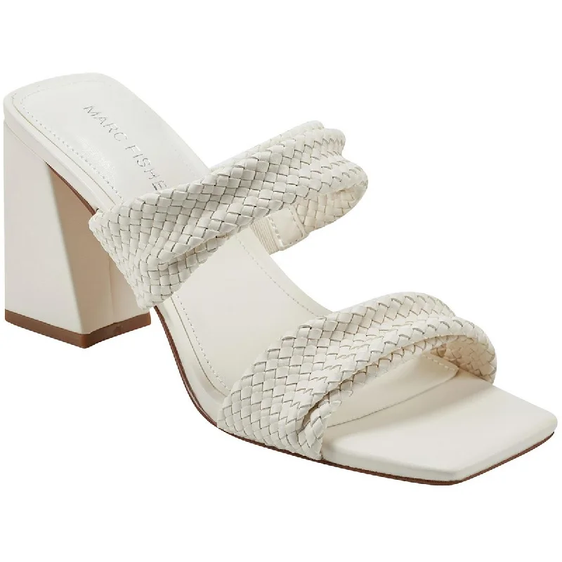 Special Offer Marc Fisher Womens Eloria Faux Leather Square Toe Block Heel