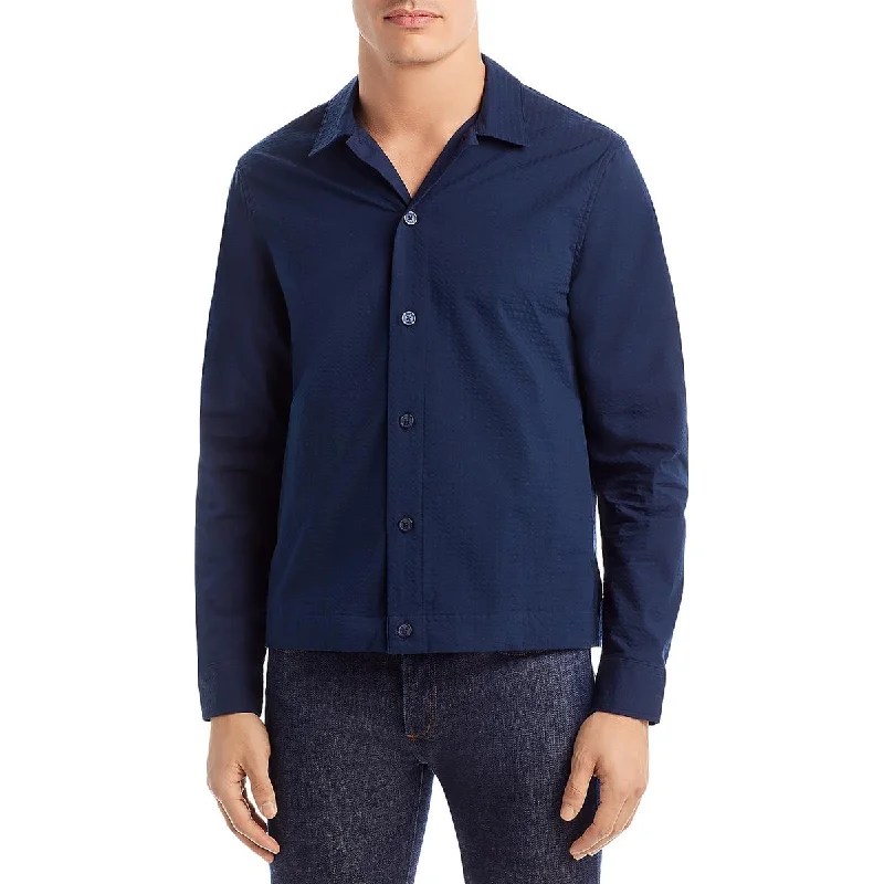 Major Savings Michael Kors Mens Seersucker Collar Button-Down Shirt