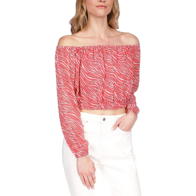 Low Prices MICHAEL Michael Kors Womens Cropped Long Sleeve Off The Shoulder