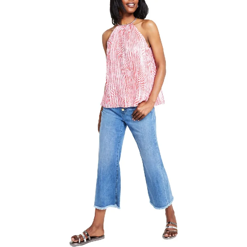 Special Buy MICHAEL Michael Kors Womens Printed Chiffon Halter Top
