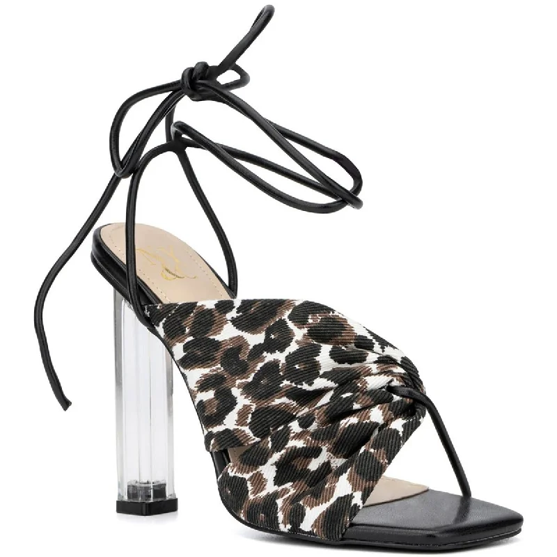 Extra Discounts New York & Company Womens Carolle Animal Print Square Toe Heels