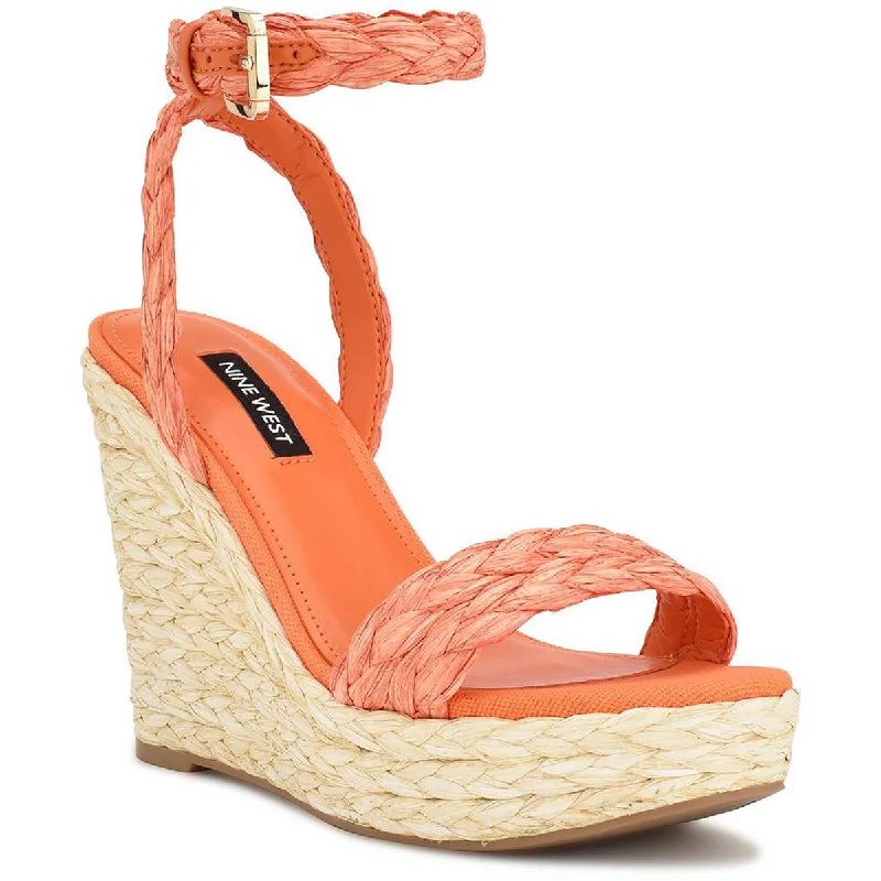 Price Rollback Nine West Womens Henri 3 Adjustable Ankle Strap Espadrilles
