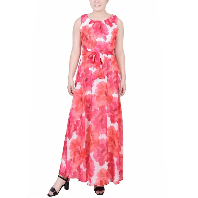 Overstock NY Collection Womens Petites Chiffon Printed Maxi Dress