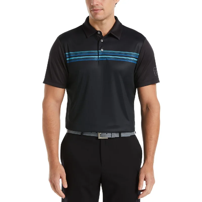 Price Rollback PGA Tour Mens Striped Moisture Wicking Polo