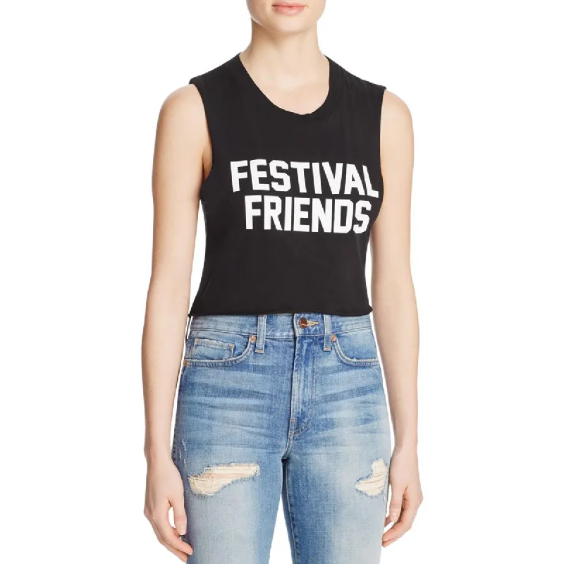 New Markdowns Private Party Womens Cotton Crop Casual Top