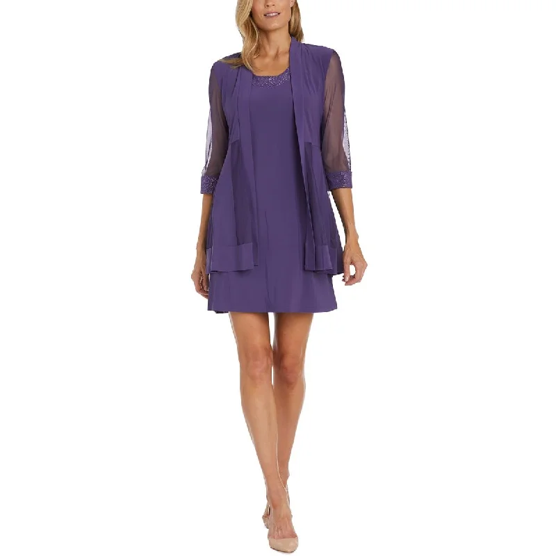 Extra Savings R&M Richards Womens Two-Piece Embellished Shift Dress with Jacket