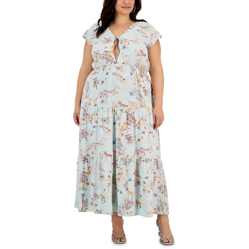 Special Savings Rachel Rachel Roy Womens Plus Crepe Floral Maxi Dress