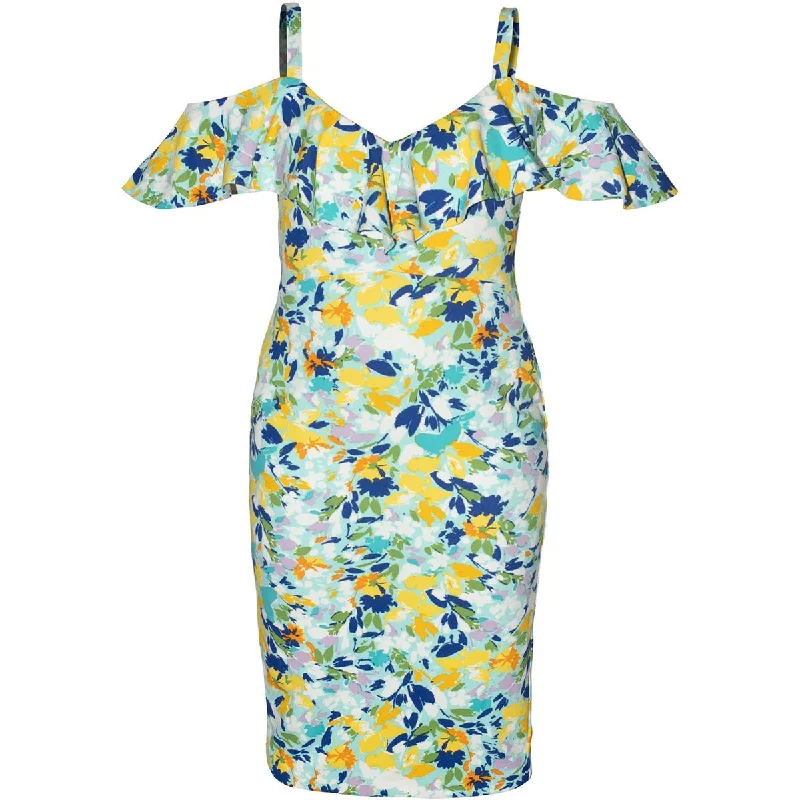 Midnight Madness Rachel Rachel Roy Womens Plus Floral Print Knee-Length Sheath Dress