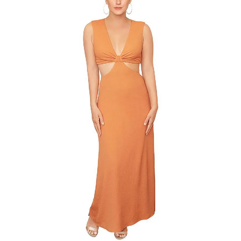 Markdown Madness Rachel Rachel Roy Womens V-Neck Cut-Out Maxi Dress