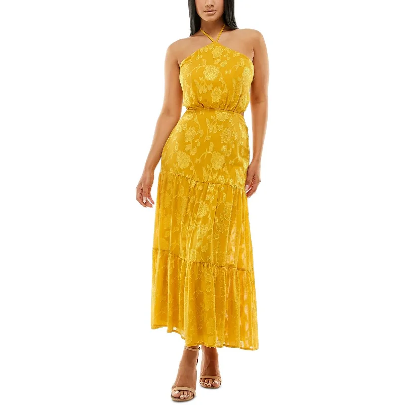Final Markdown Speechless Womens Juniors Burnout Maxi Halter Dress
