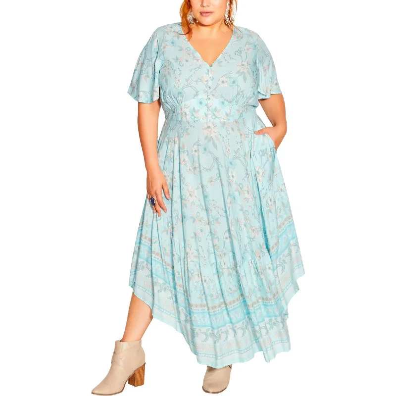 Seasonal Clearance Starling Reine Womens Floral Print  Midi Dress