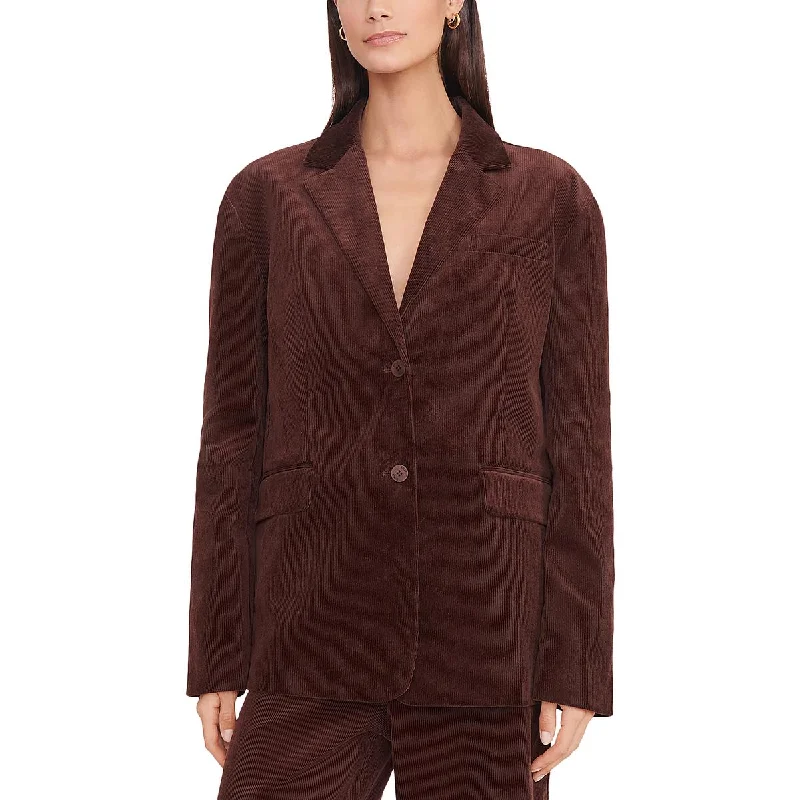 Special Discount STAUD Womens Corduroy Suit Separate Two-Button Blazer